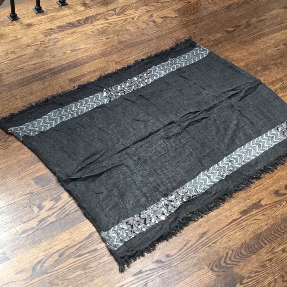 Grey sequin Infinity Scarf